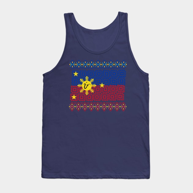 Phil.Flag Art Pattern / Baybayin word 'PI' (Pilipinas) Tank Top by Pirma Pinas